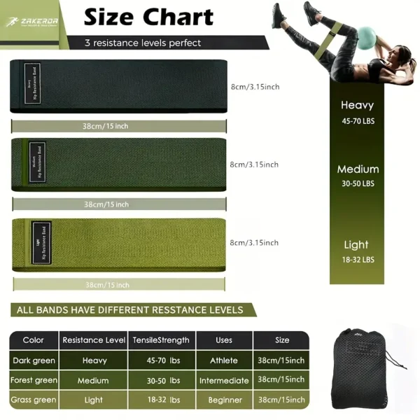 Heavy-Duty Green Gradient Squat Bands